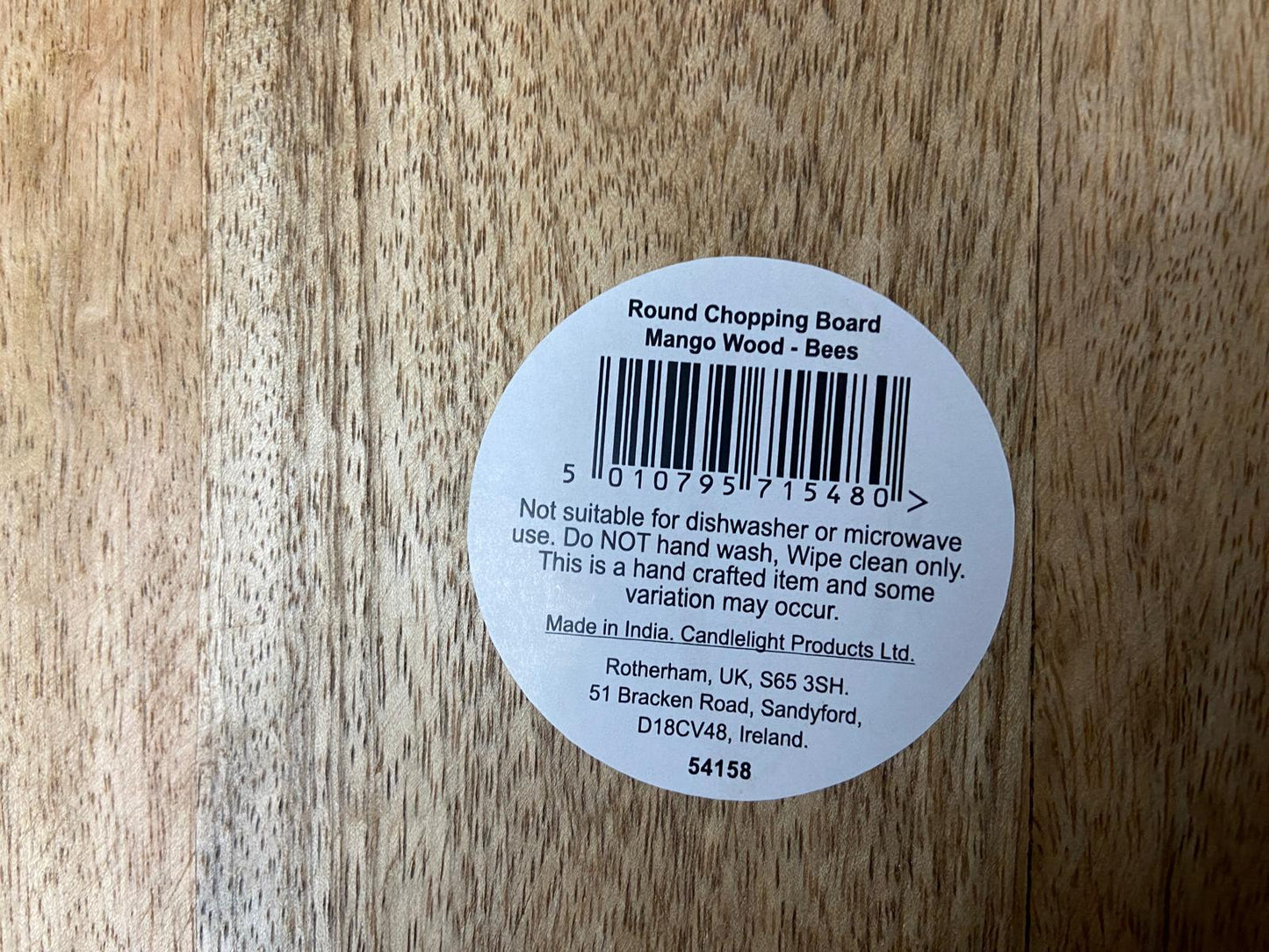 Bee Wooden Round Chopping Board