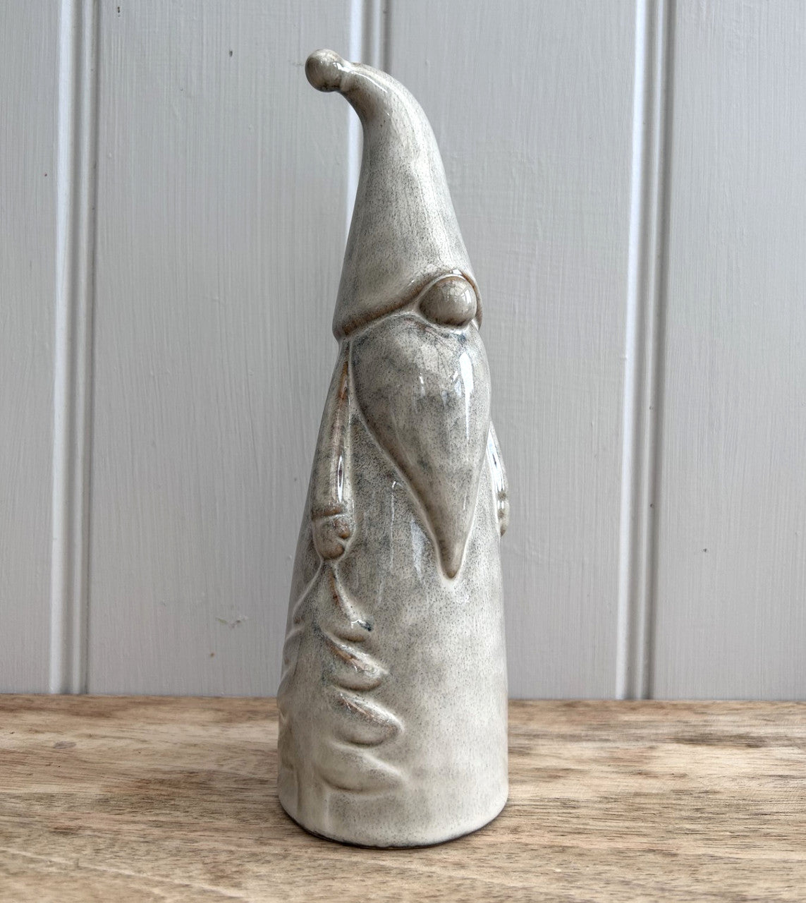 Ceramic Christmas Santa Ornament with Reactive White Glaze