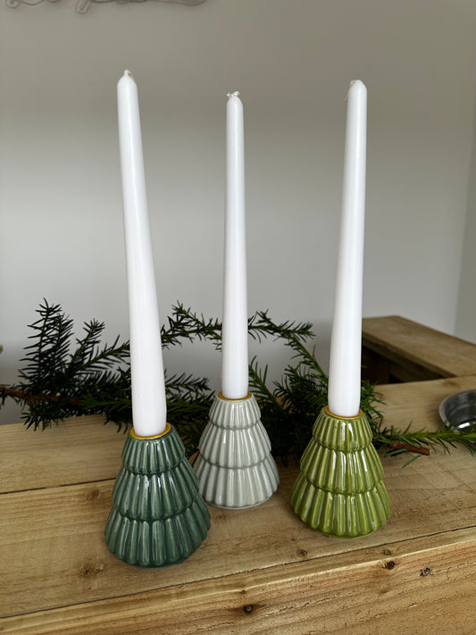 Assorted Christmas Tree Candle Holder x3