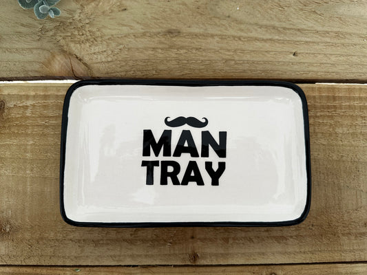 Ceramic 'Man Tray' with Moustache Motif