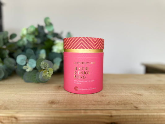 Aromatherapy Scented Votive Candle in Gift Box - Strawberry Waffle Cone.Wax
