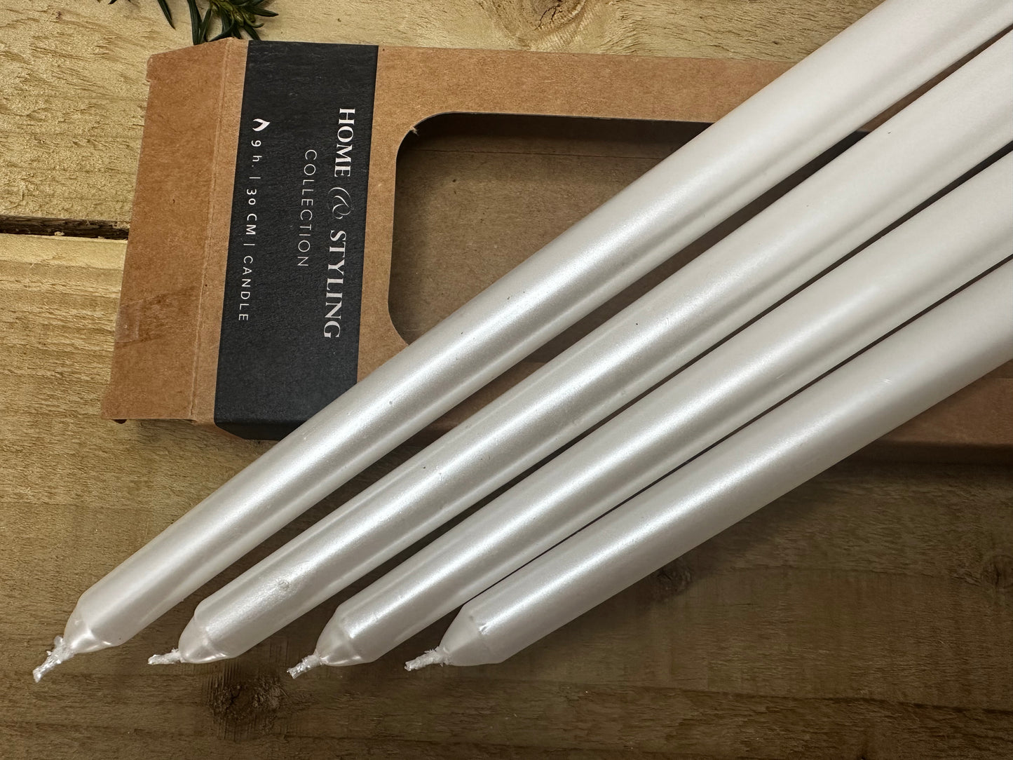 Pearlescent Tapered Dinner Candles 30cm (Box of 4)