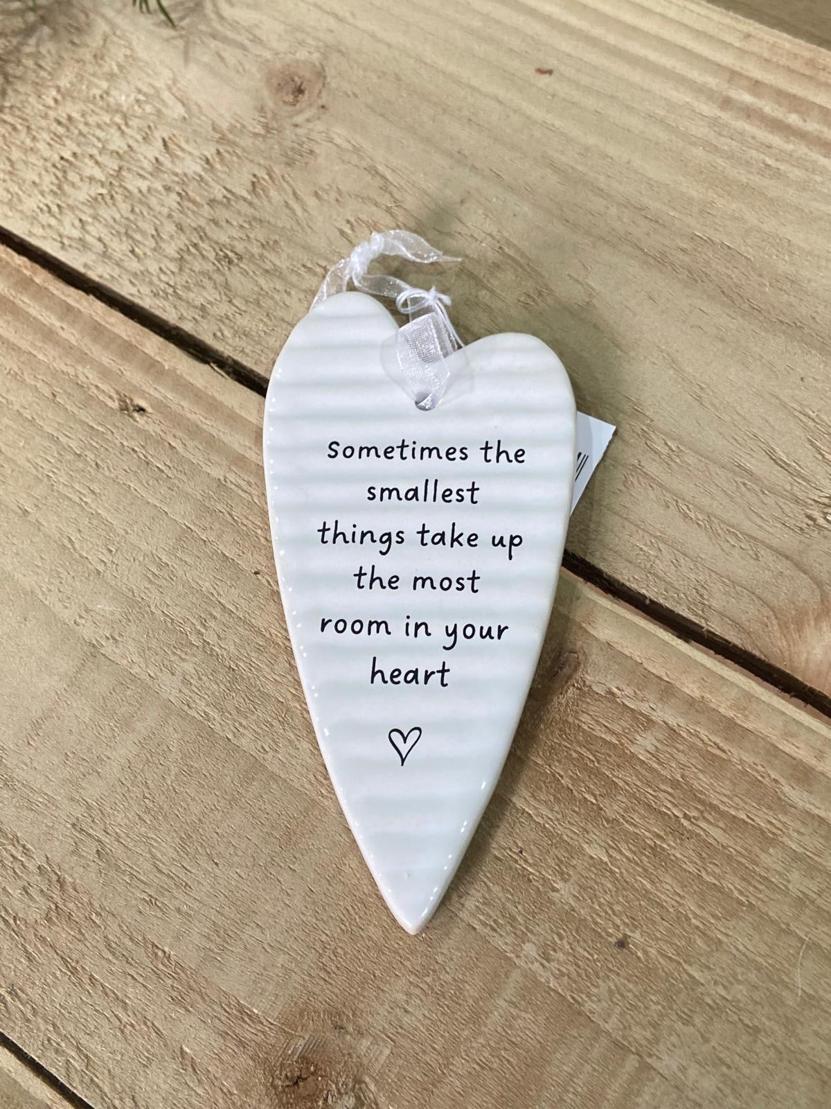 Ceramic Heart Plaque - 'Room in your heart'