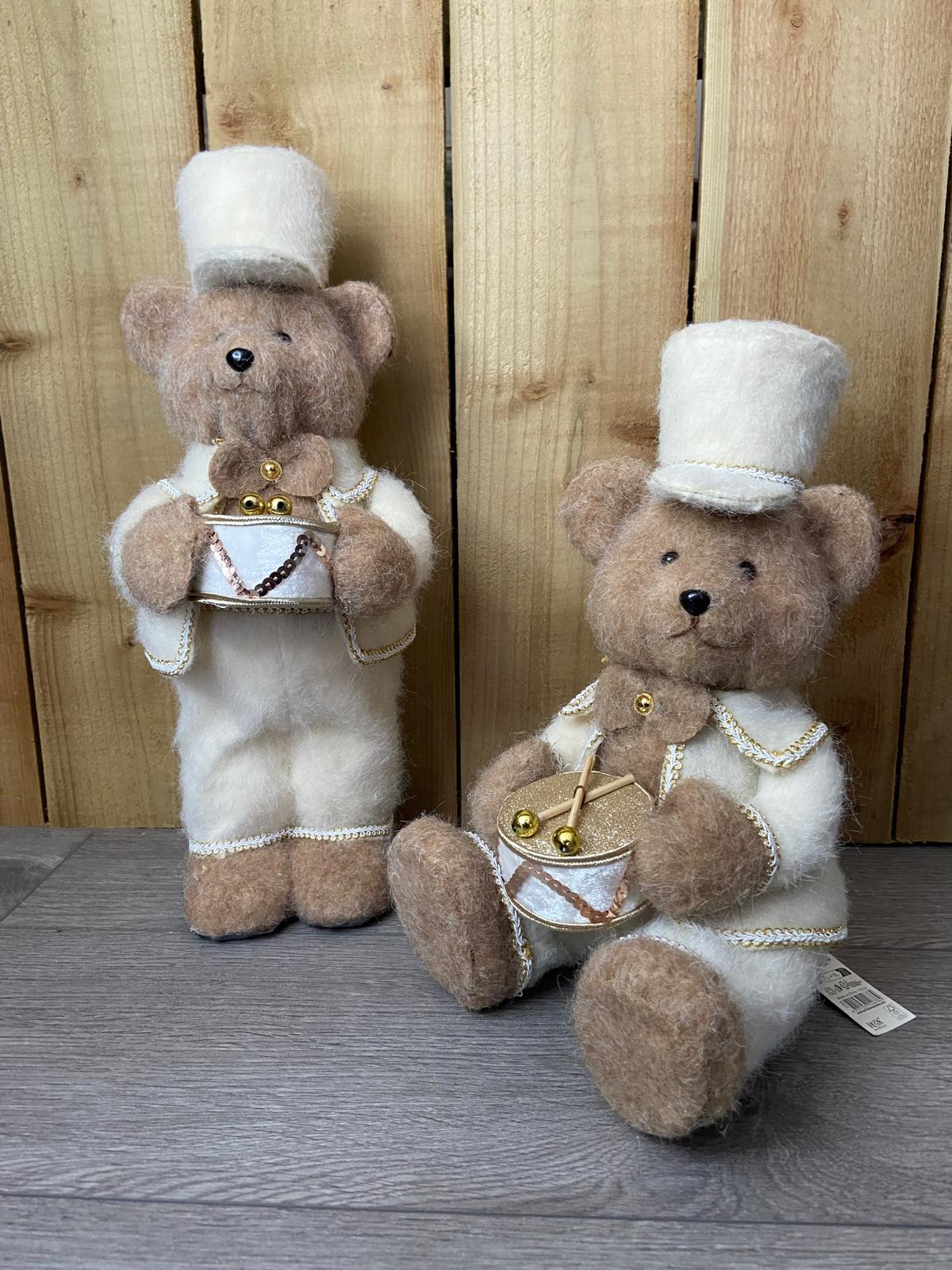 Christmas Neutral Soldier Drummer Bears (Set of 2)