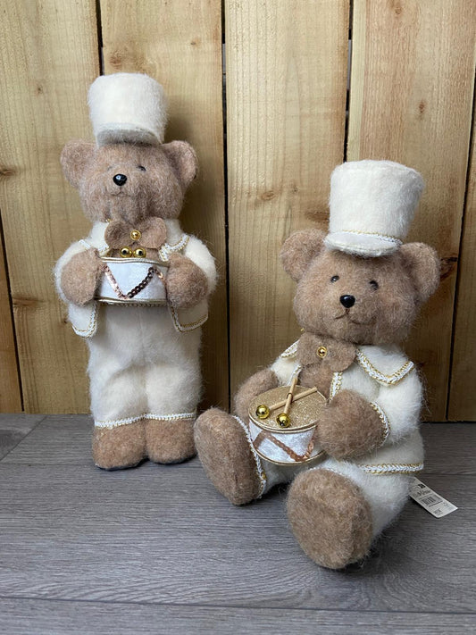 Christmas Neutral Soldier Drummer Bears (Set of 2)