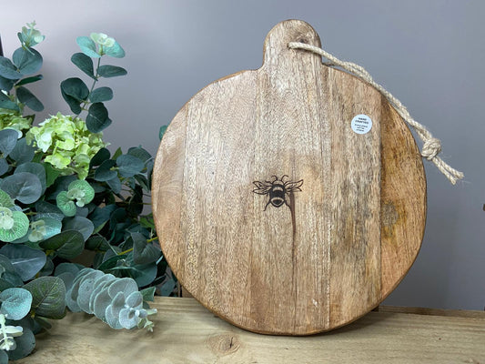 Bee Wooden Round Chopping Board