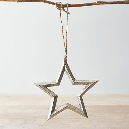 Christmas Hanging Metal Stars - Set of 4