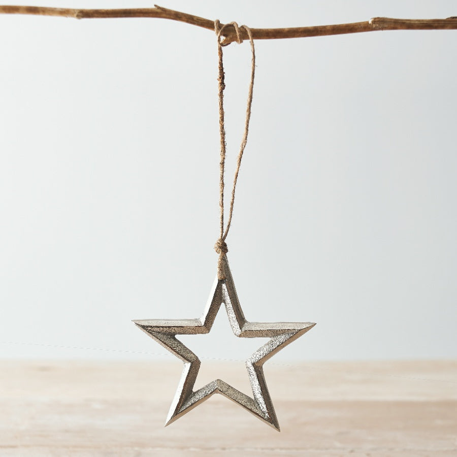 Christmas Hanging Metal Stars - Set of 4