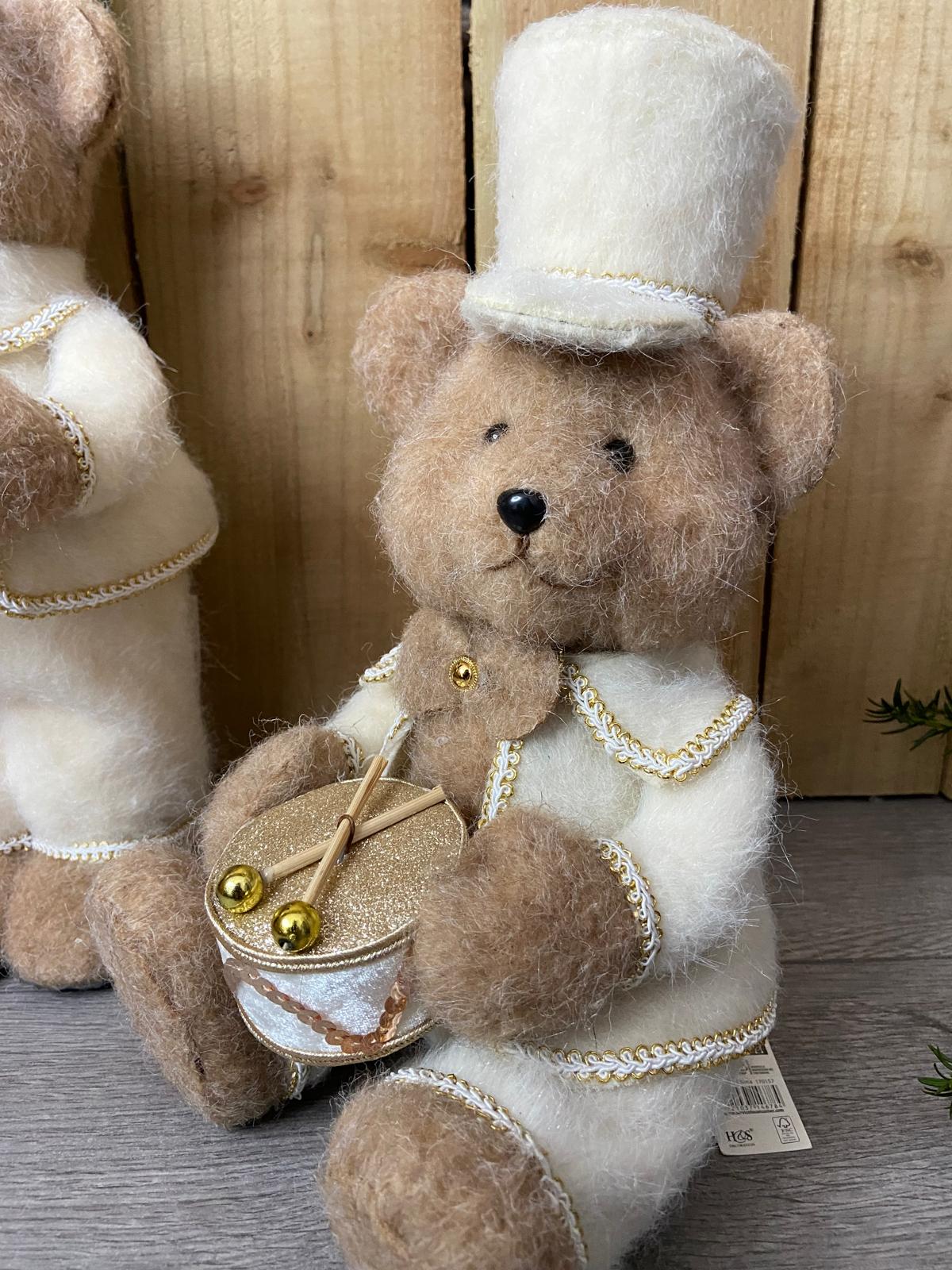 Christmas Neutral Soldier Drummer Bears (Set of 2)