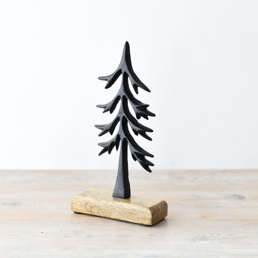 Woodland Christmas Tree in Black - Set of 2