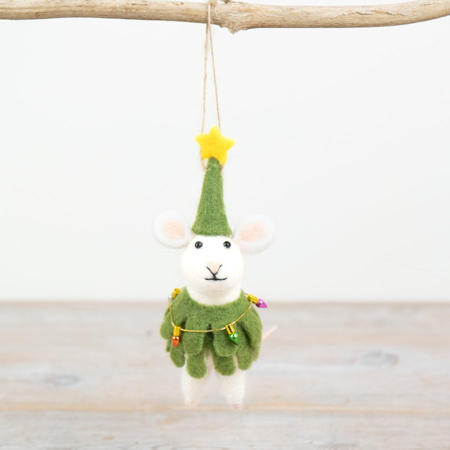 Festive Christmas Mouse Hanger - Set of 2