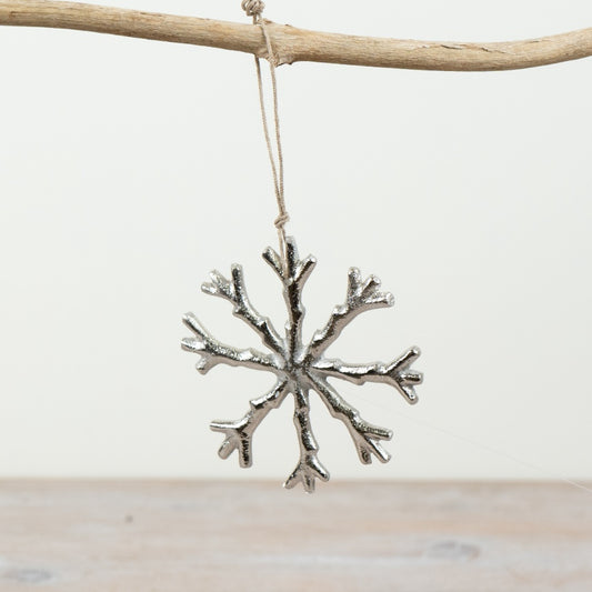 Aluminium Hanging Snowflake Christmas Decoration - Set of 4