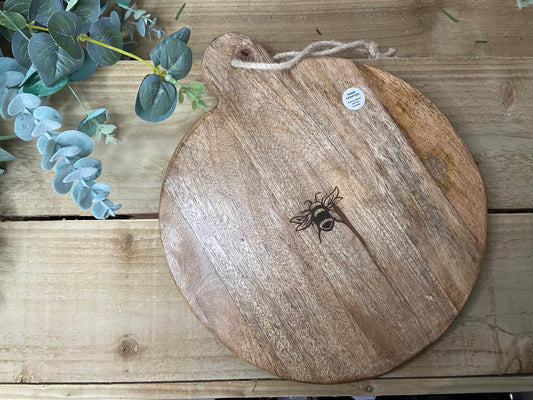 Bee Wooden Round Chopping Board