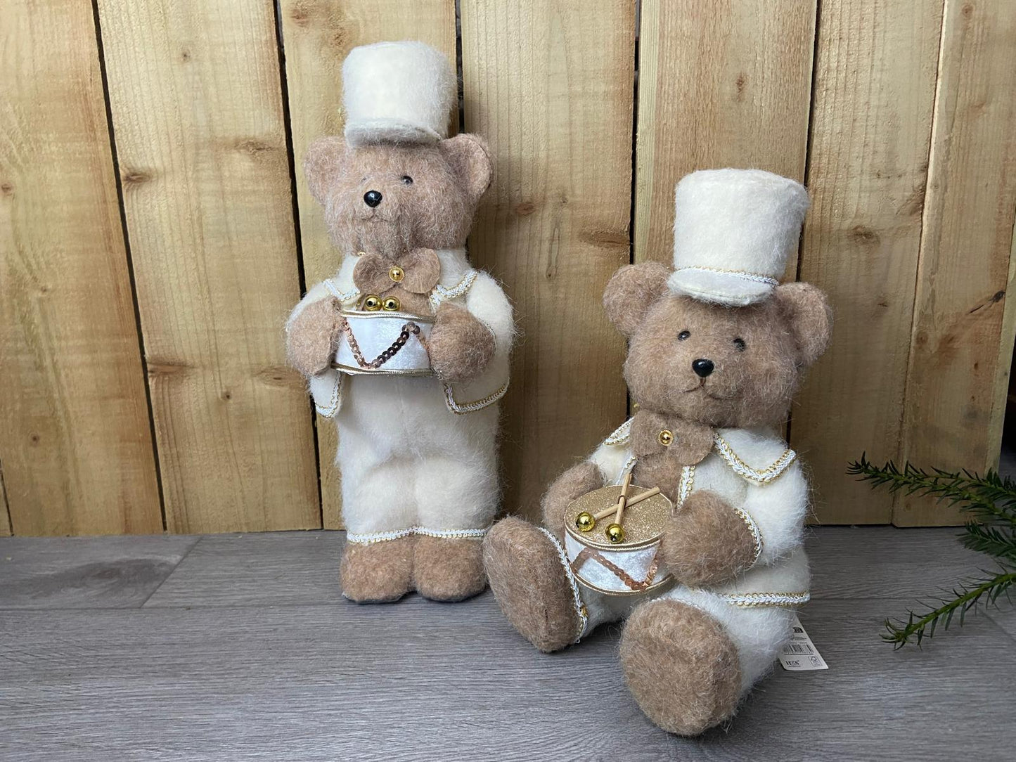 Christmas Neutral Soldier Drummer Bears (Set of 2)
