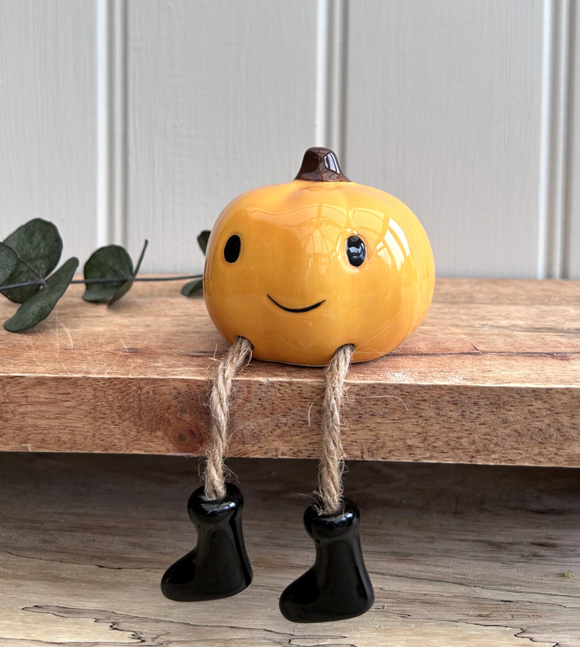 Ceramic Dangly Legged Ornament - Pumpkin