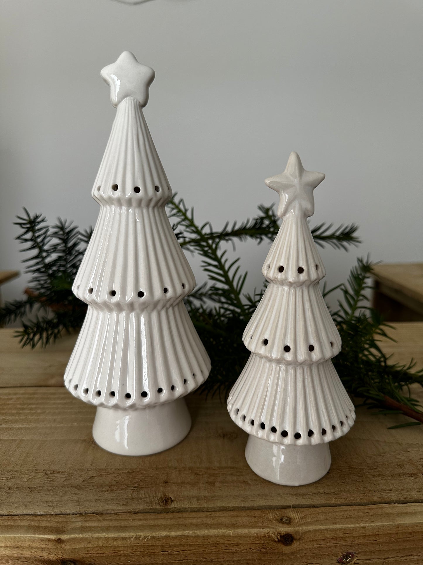 Light Up Ceramic Christmas Tree x2