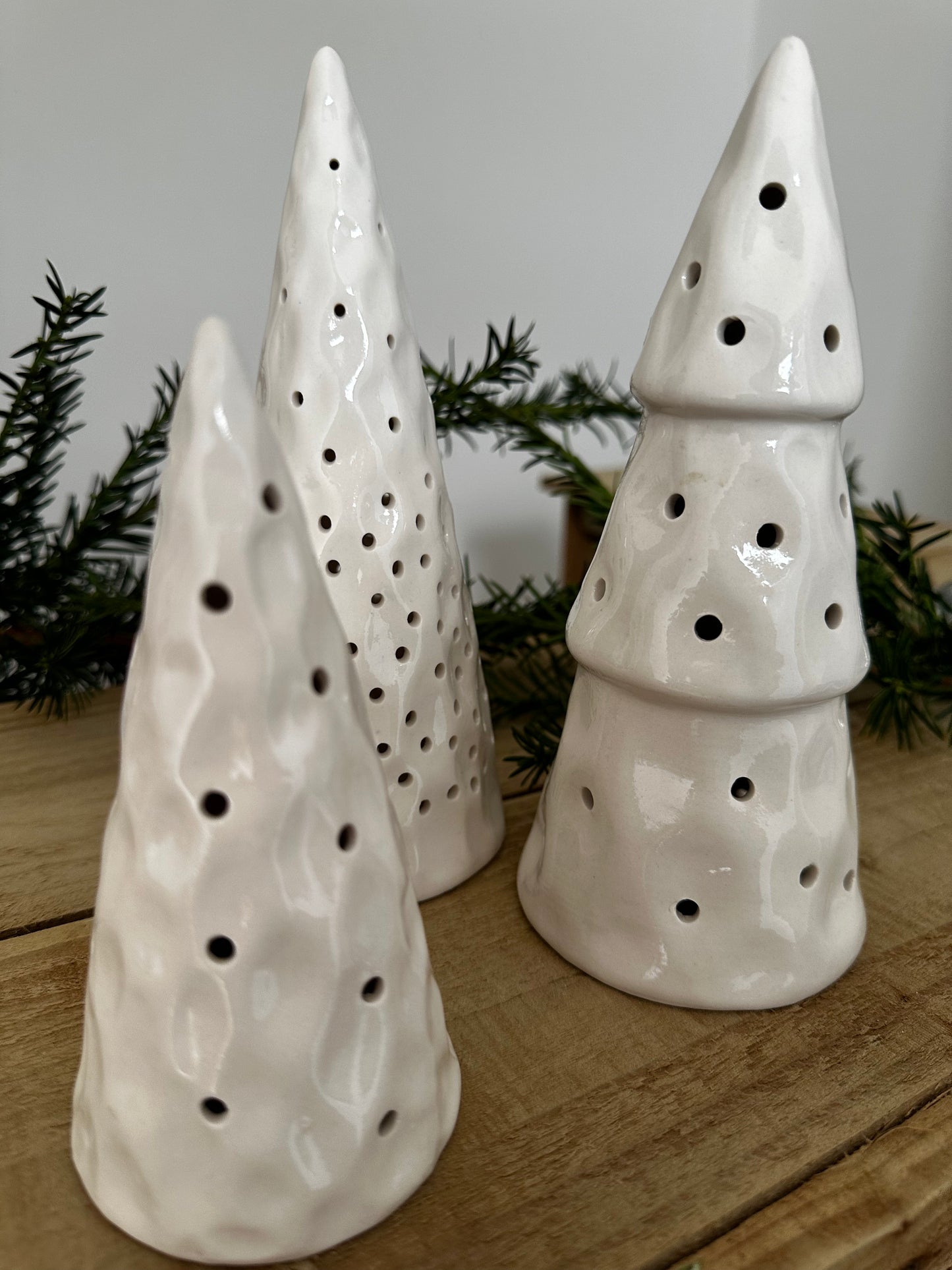 Light Up Ceramic Christmas Tree x3
