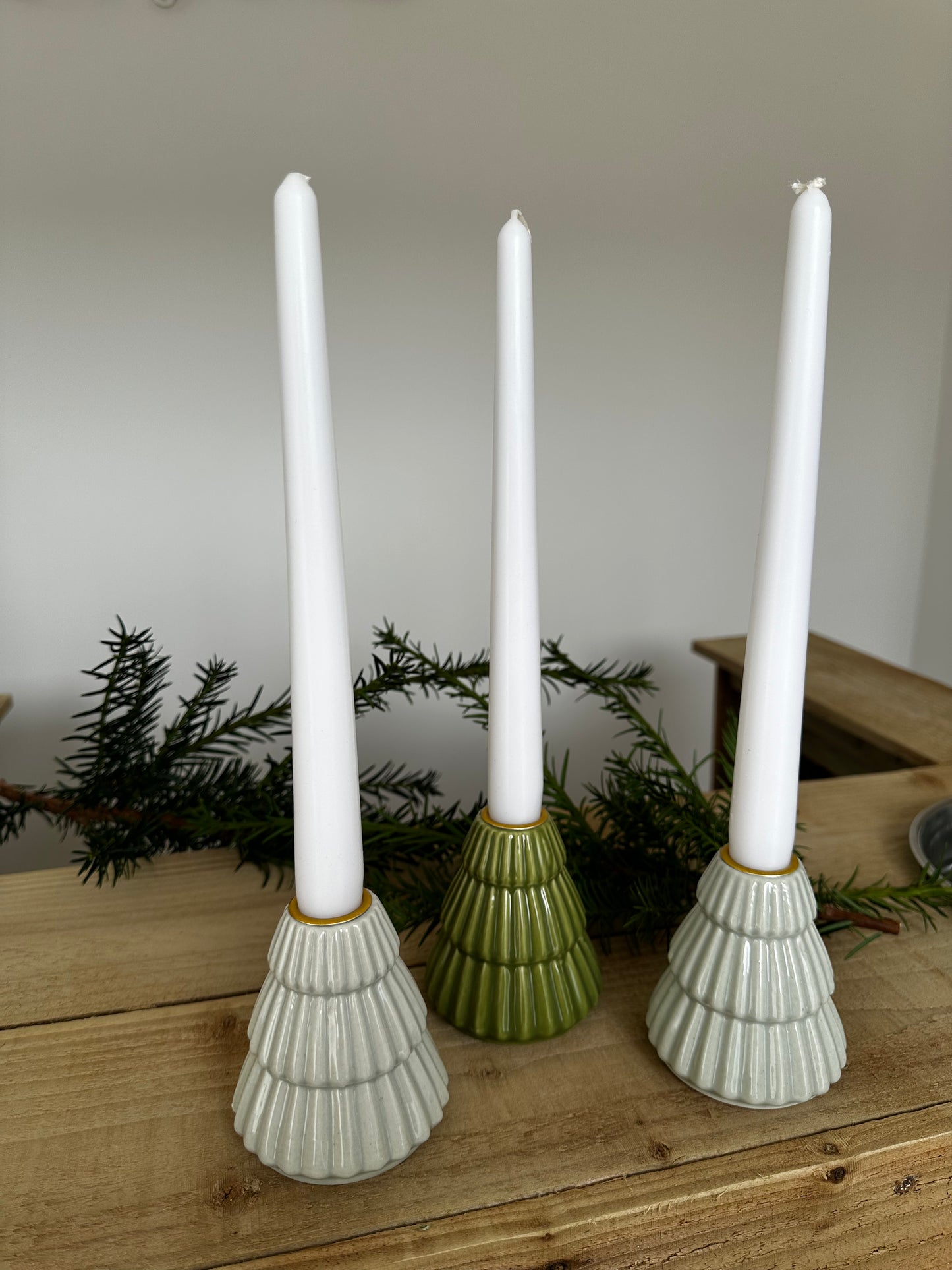 Christmas Tree Candle Holder x3