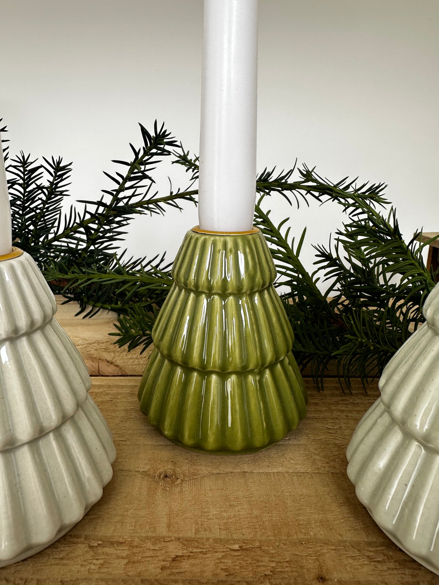 Christmas Tree Candle Holder x3