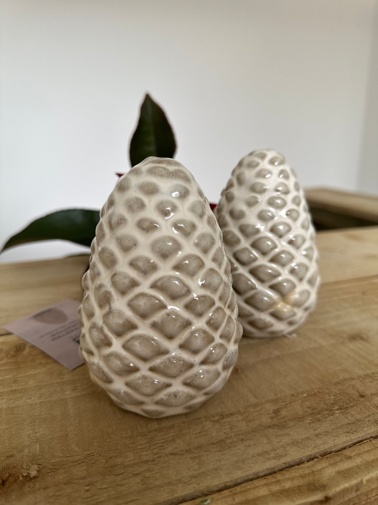 Ceramic Pinecone Decor x2