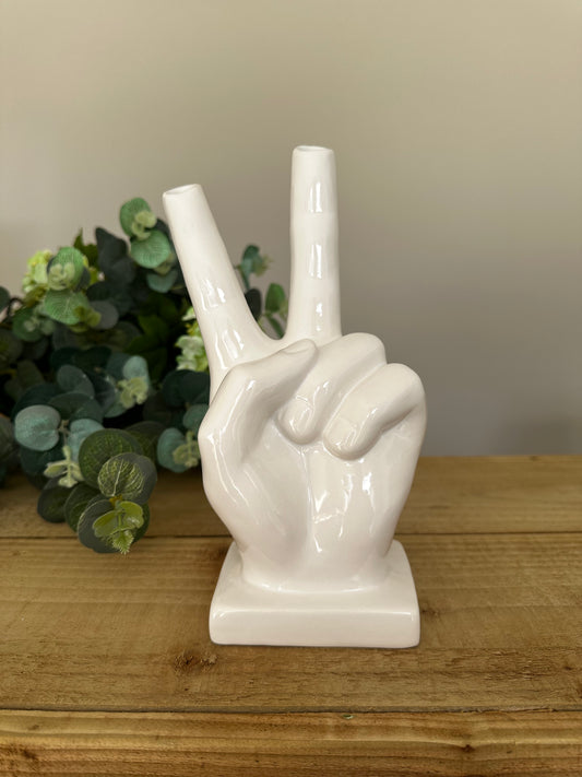 V For Victory / Peace Sign Vase