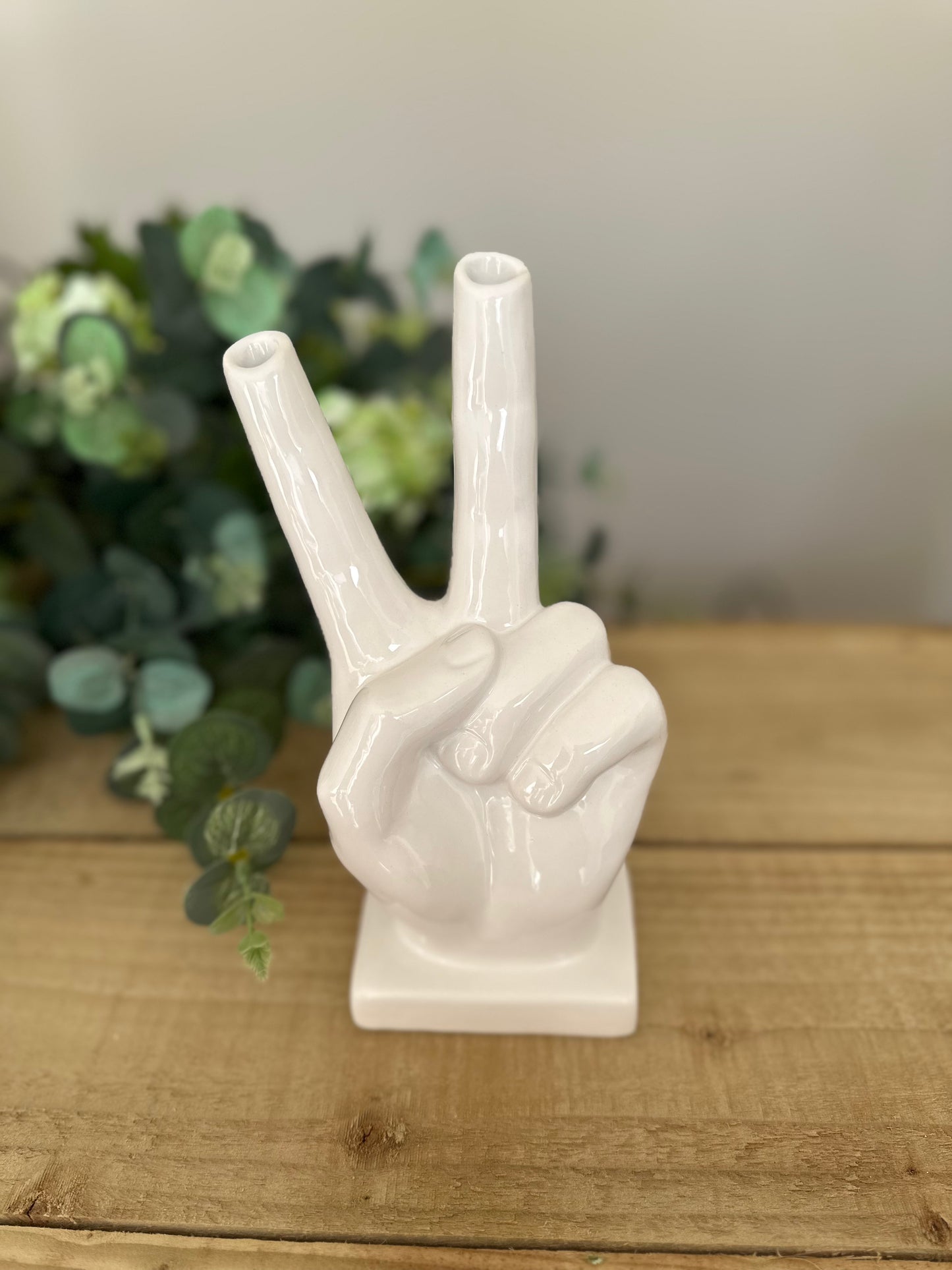 V For Victory / Peace Sign Vase