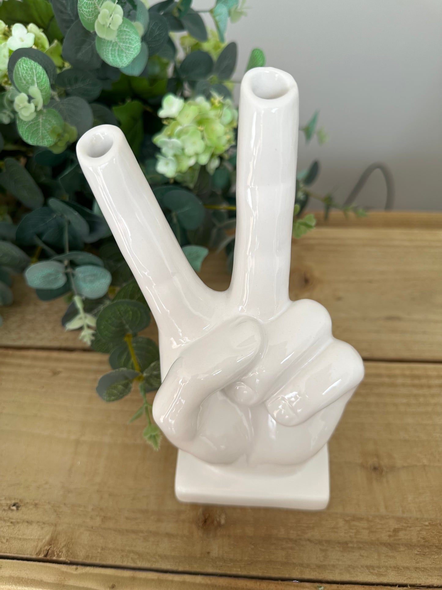 V For Victory / Peace Sign Vase