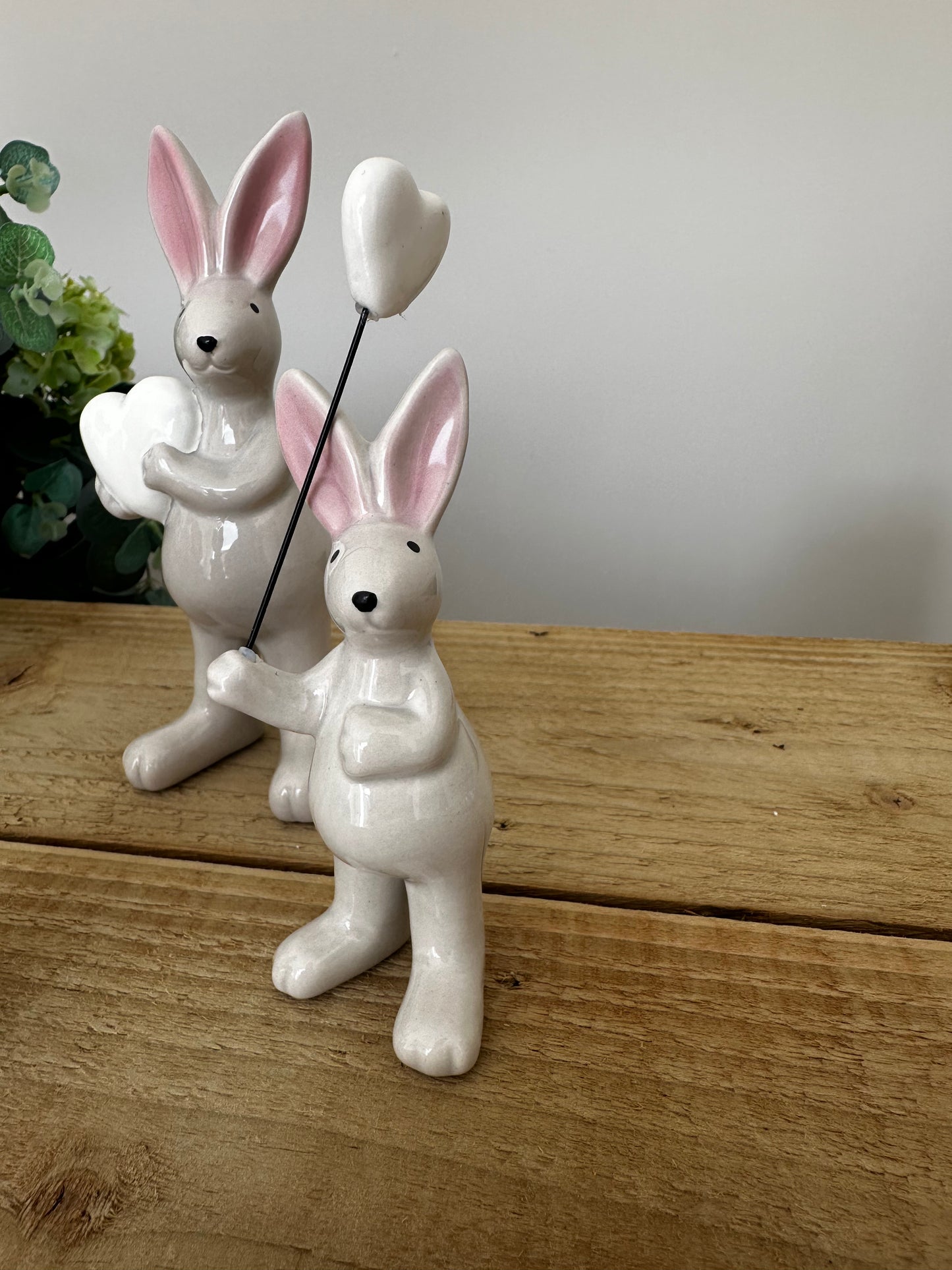 Family of 5 Ceramic Rabbit Ornaments