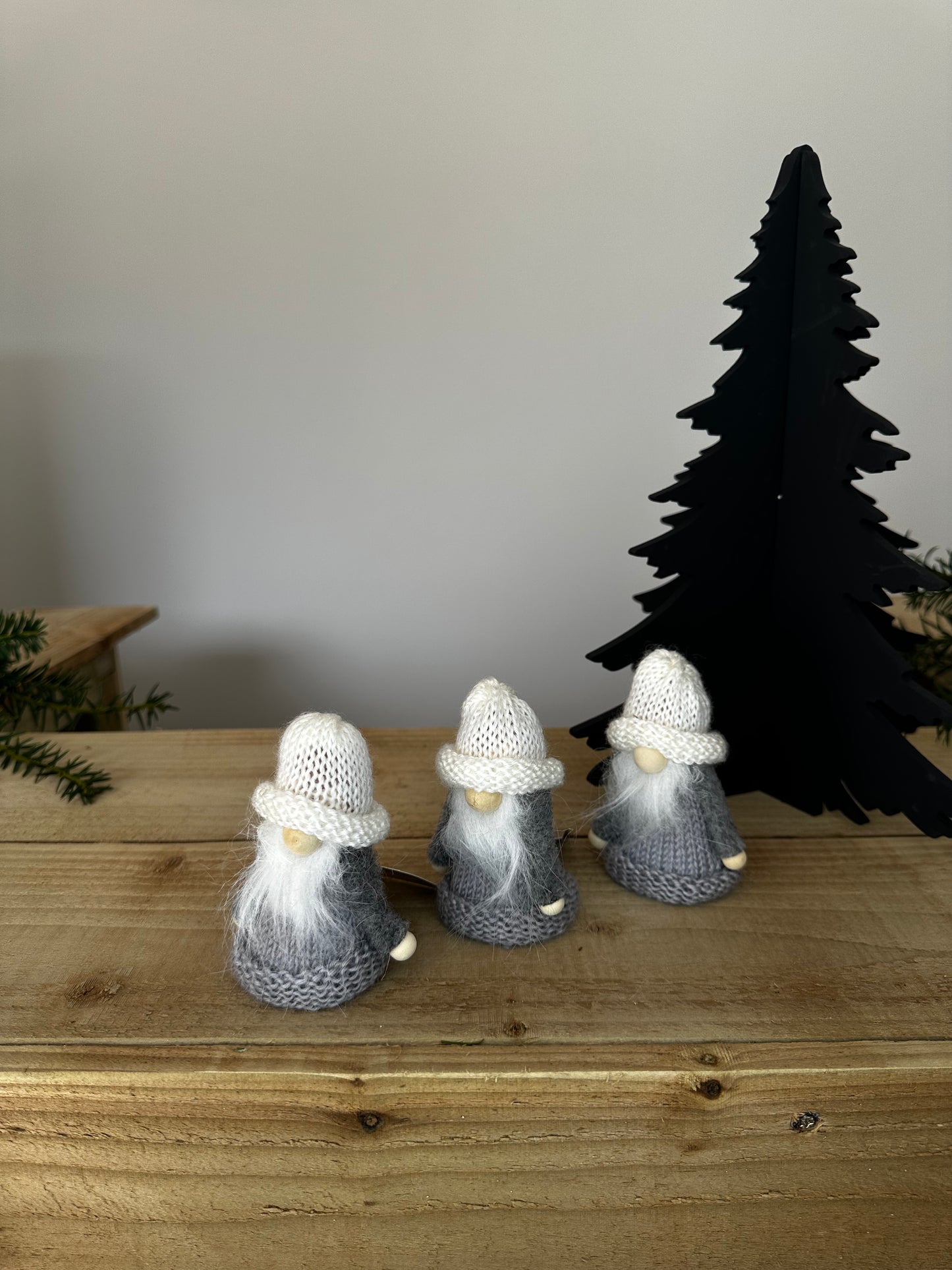 Christmas Grey Miniature Gonks Set of 3