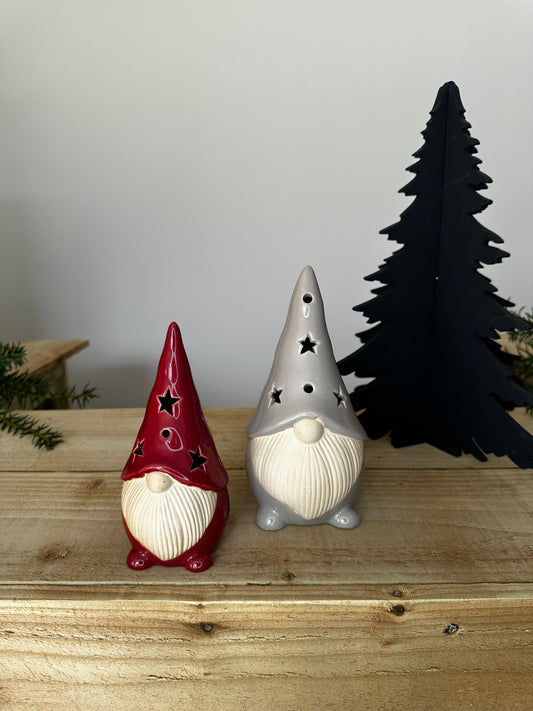 Grey & Red LED Light-up Christmas Gonk Set