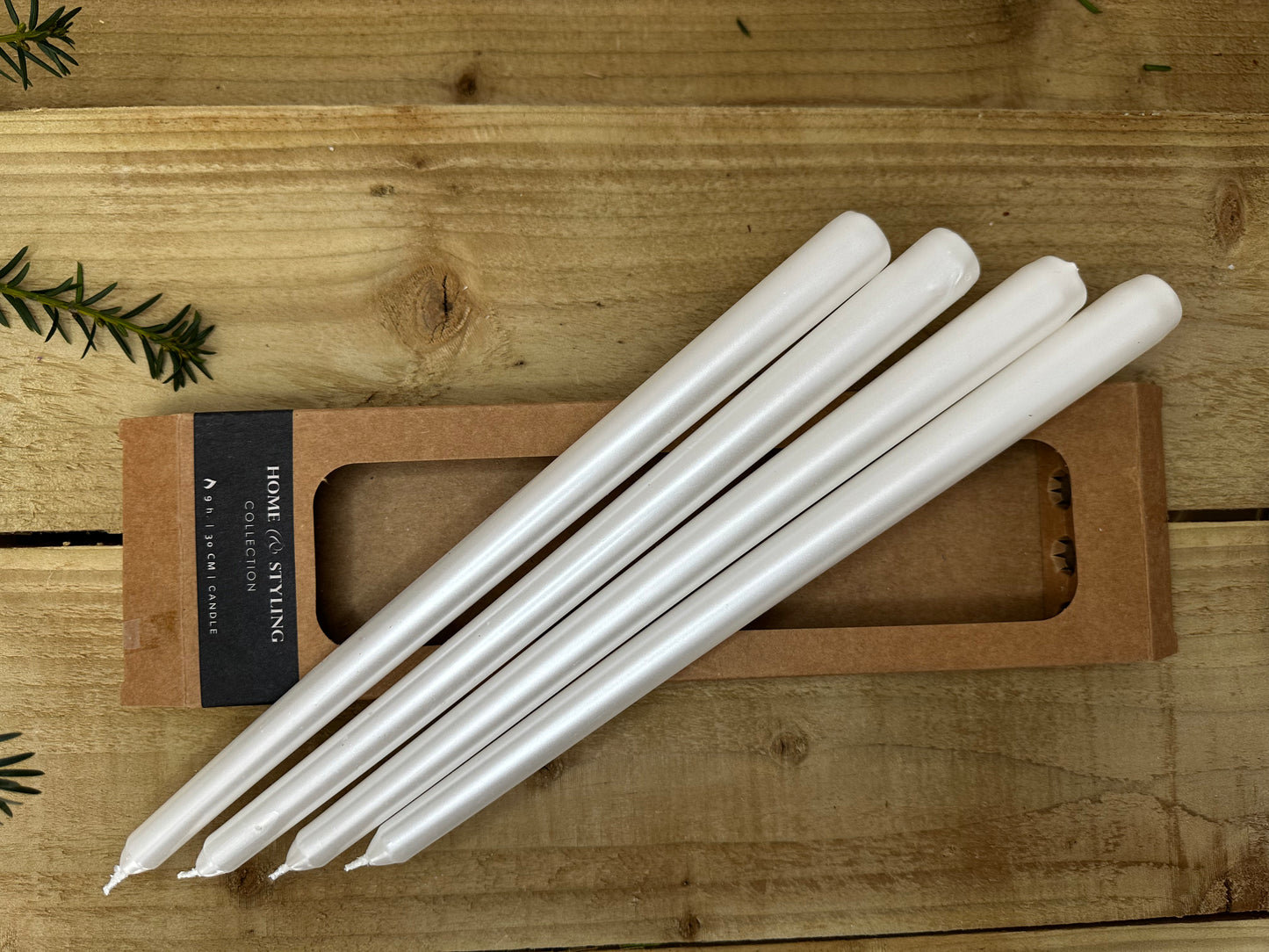 Pearlescent Tapered Dinner Candles 30cm (Box of 4)