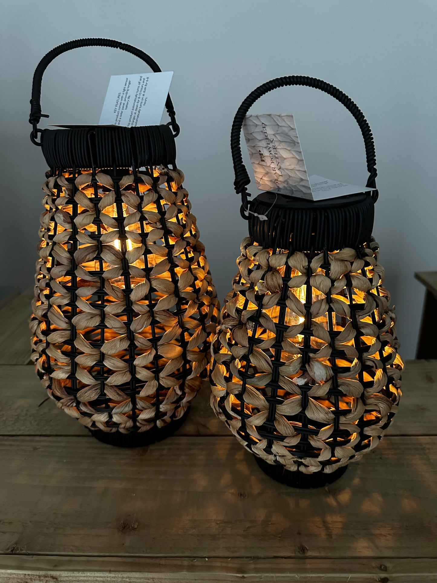 Set of 2 Versatile Outdoor Solar Lantern Lights