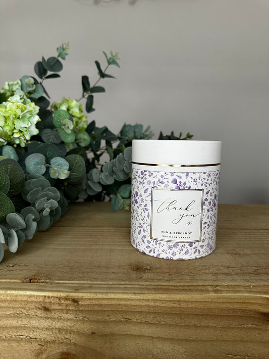 Scented Votive Candle in Gift Box - Oud & Bergamot