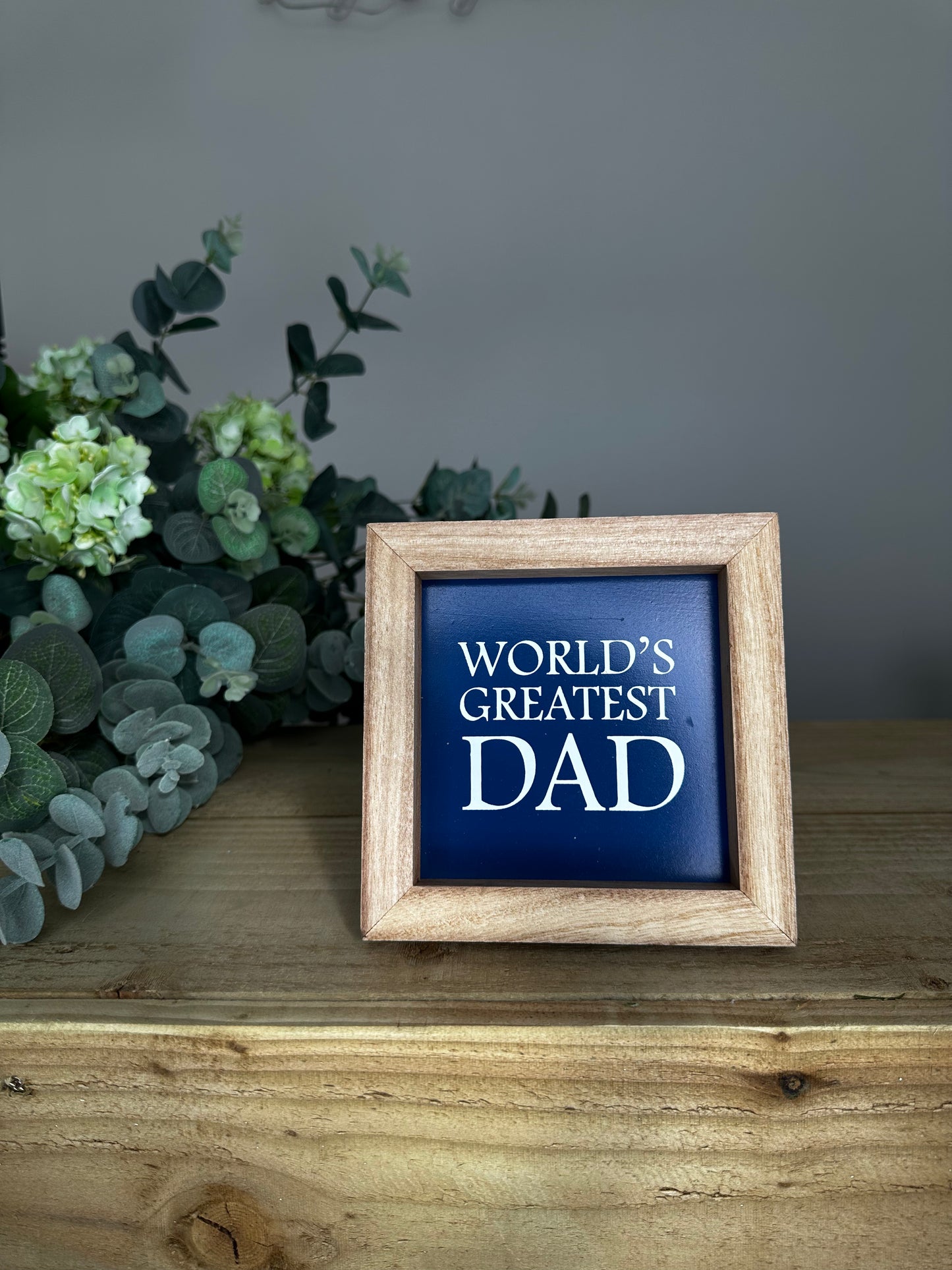 Square Framed Dad Plaque With Easel Stand - 'World's Greatest Dad'