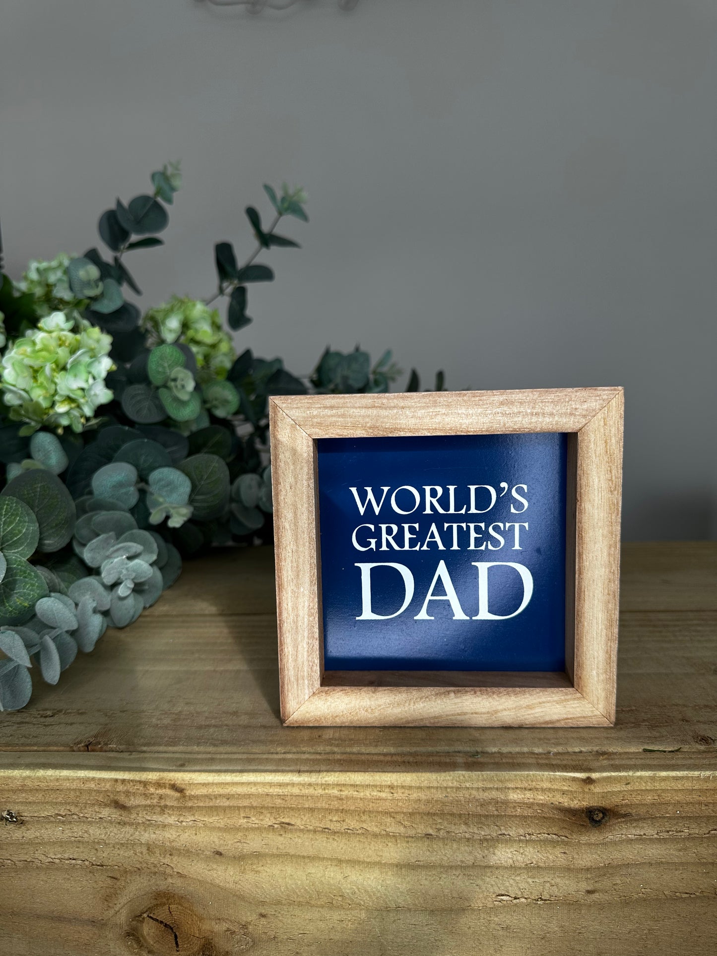 Square Framed Dad Plaque With Easel Stand - 'World's Greatest Dad'
