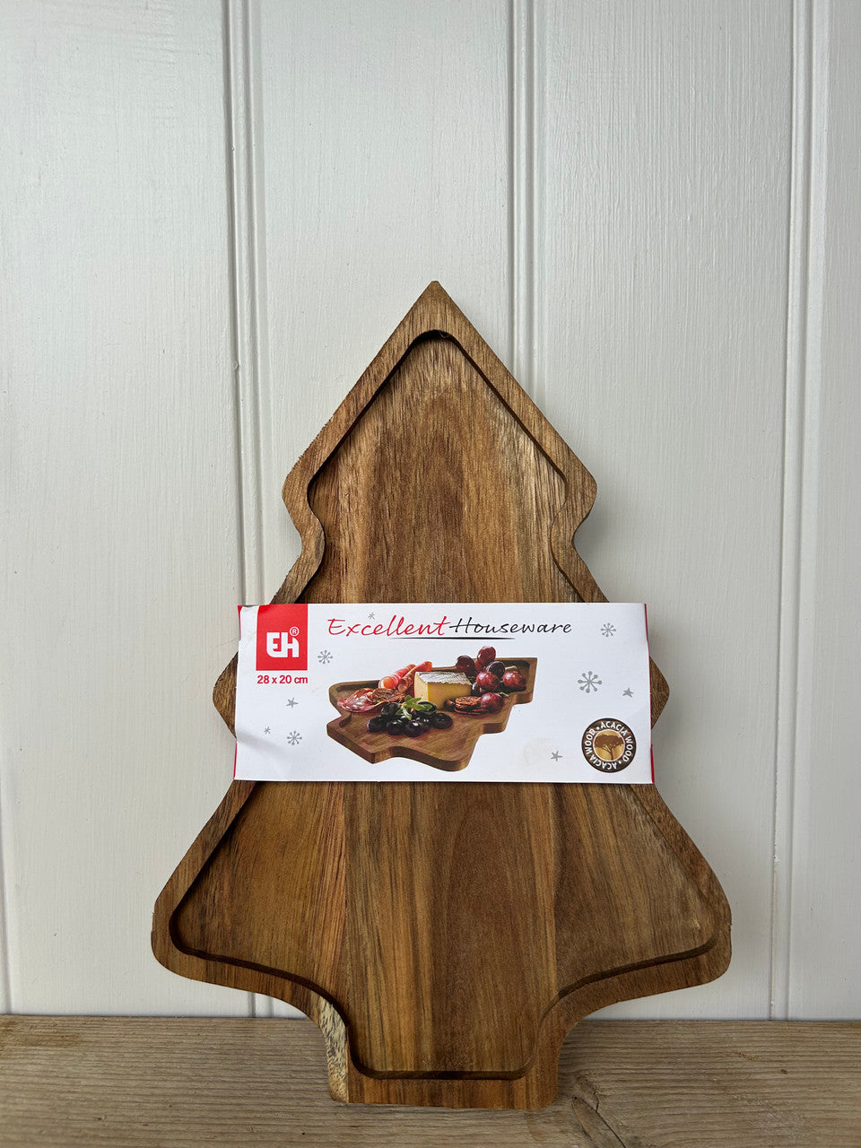 Wooden Christmas Tree-Shaped Tray