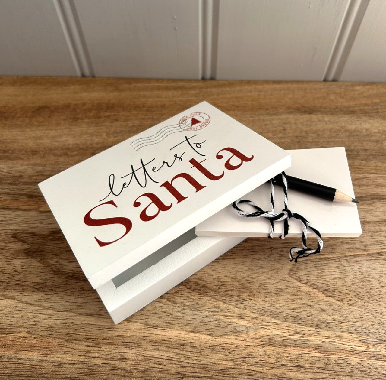 Letters To Santa, Small MDF Box with Pad and Pencil